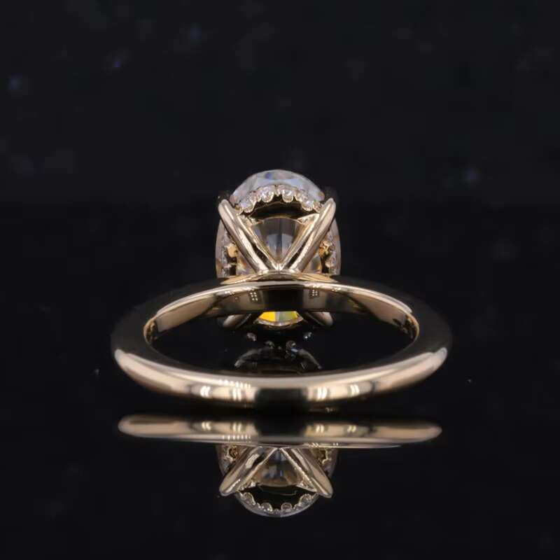 10k 14k Gold D Color Oval Heart arrow Cut 7x10mm Loose Moissanite Gemstone Engagement Ring