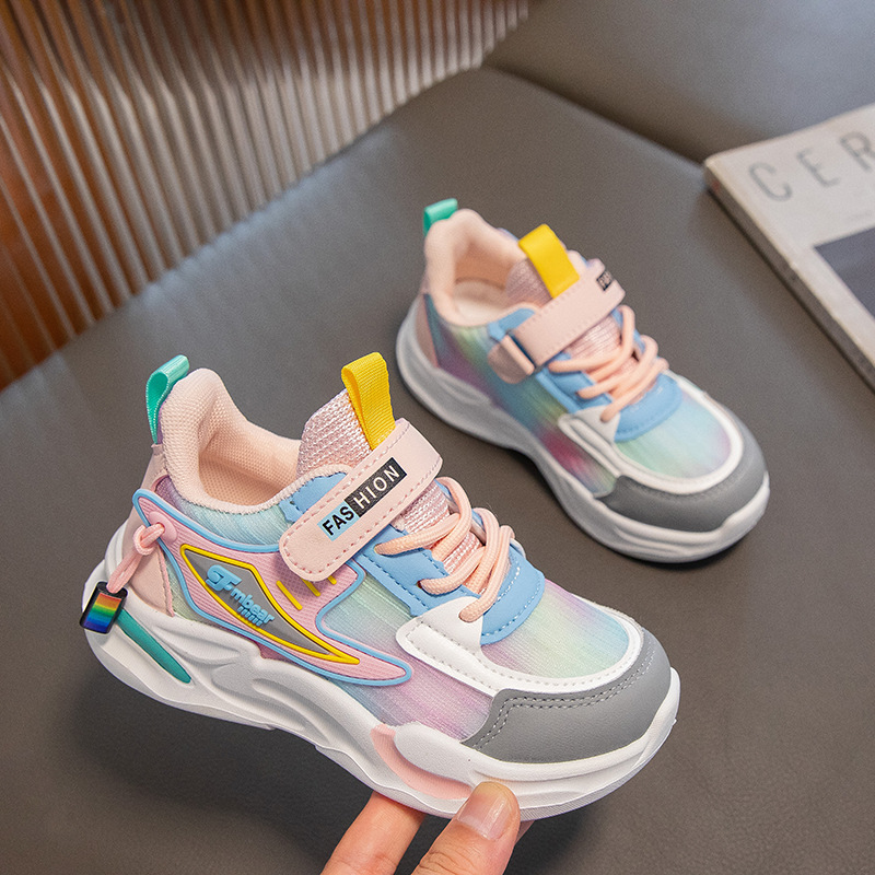 Kids Sneakers Girls School Casual Shoes Outdoor Running Shoes Light Soft Tennis Purple Non-slip Youth Children Shoes Sizes 26 - 37 K0311