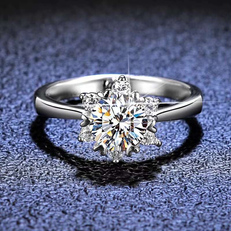 Moissanite Rings 1ct D VVS Silver 925 Moissanite Rings Wholesale Price Gra Moissanite Diamonds Hip Hop Ring