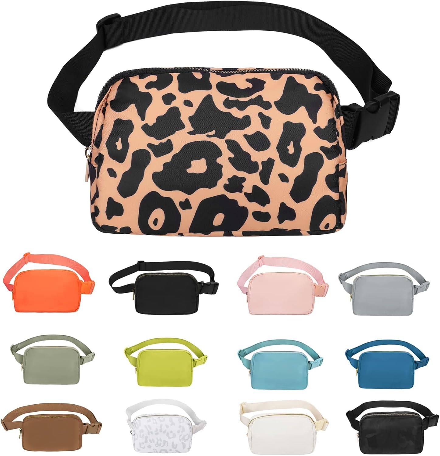 Pander Cross Body Fanny Pack for Women, Fashion Waist Packs Crossbody Bags Belt Bag with Adjustable Strap (Black)