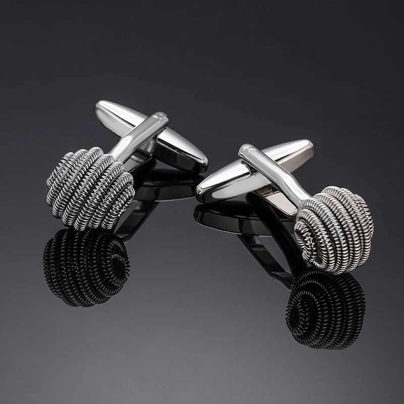 Classic Mens Shirt Twisted Cufflinks High Quality Blue Black Spiral Knot Cufflinks Business Set Accessories JewelryT250412