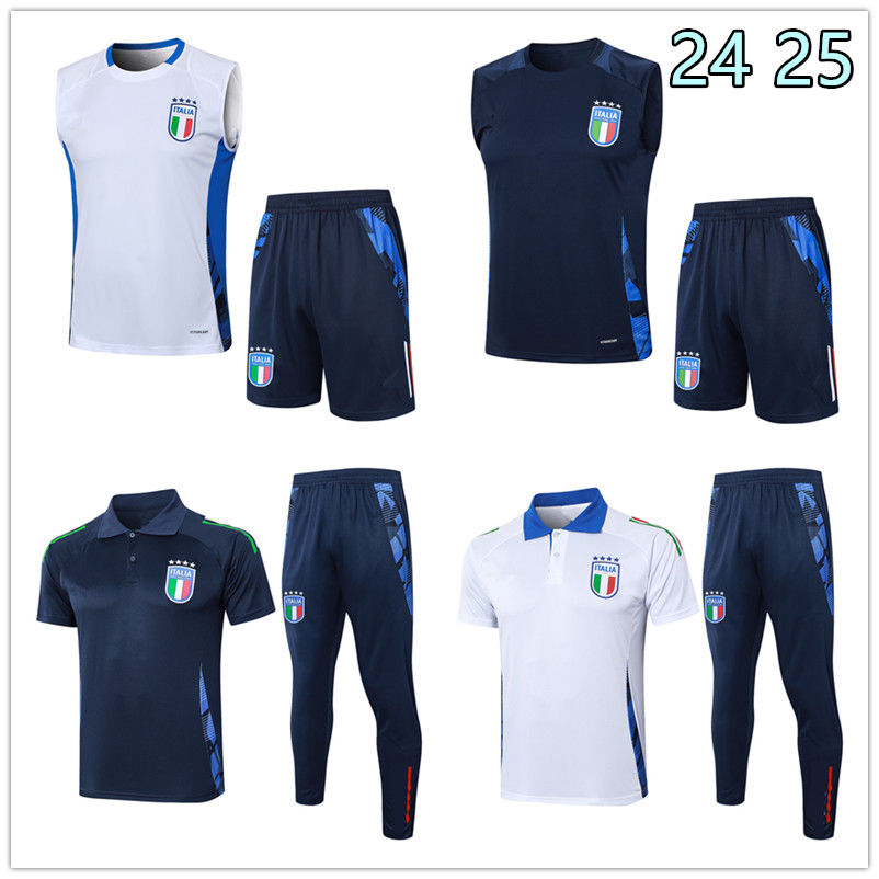 24 25 New Summer Adult Short Sleeves Training suit italian CHIESA 2024 2025 National Team Football Shirt Vest men kids Game Shirt Football Sports Shirt Top Pants Set