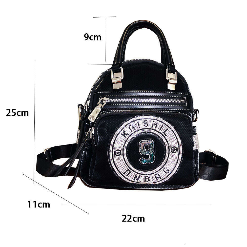 Backpack New Versatile Handbag Fashionable One Shoulder Large with Diamond Inlaid Women's Multi use Backpack Crossbody Bag