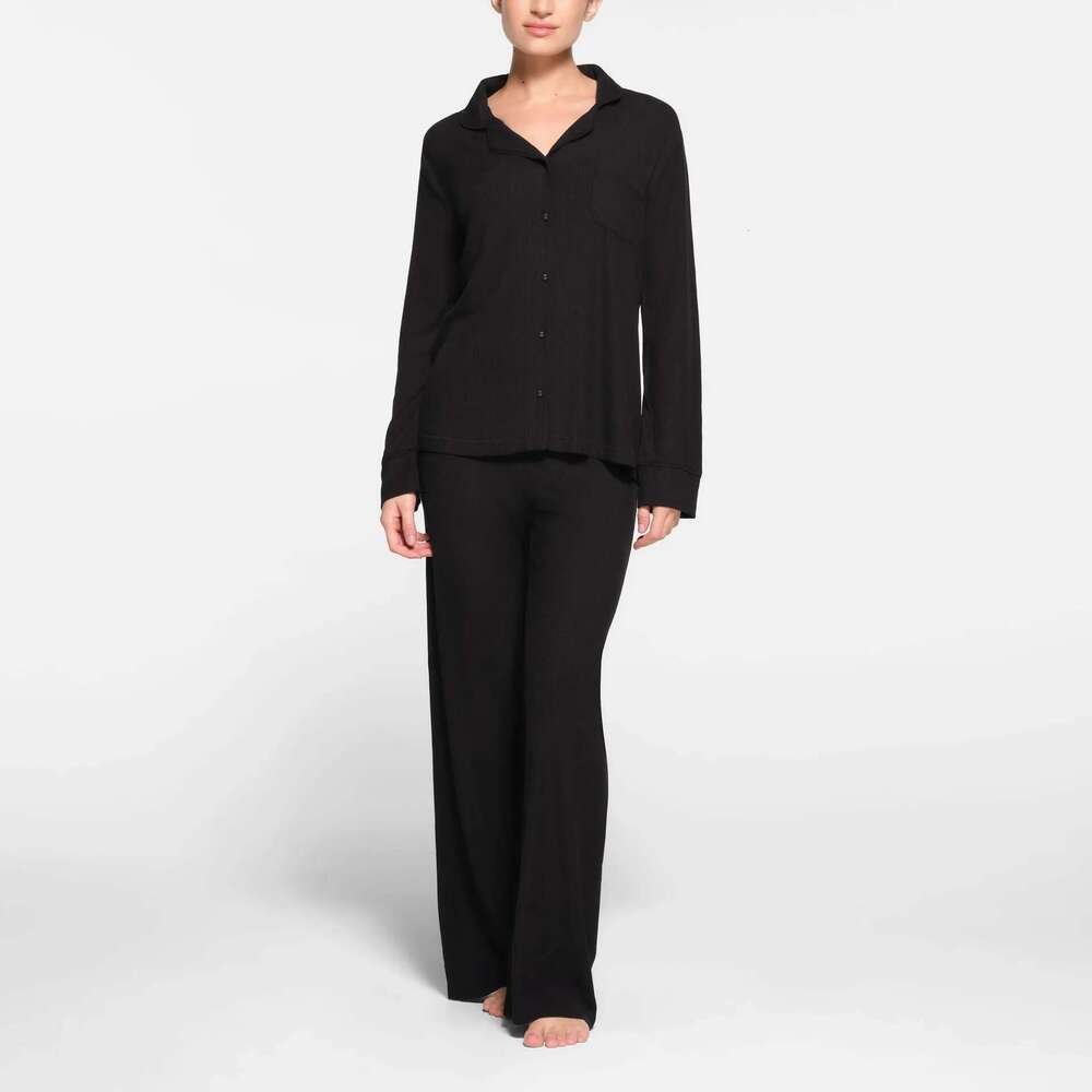 Women's Wear Ski Pama Pure Cotton Long-Sleeved Trousers Home Clothes Set Can Be Worn As Casual Pants