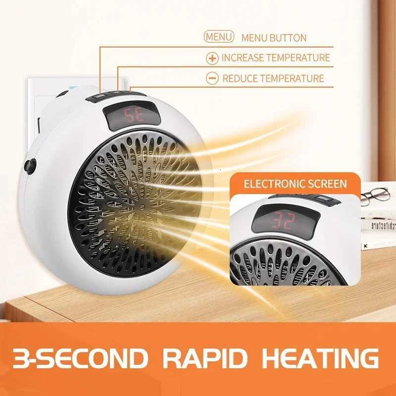 Small Circular Heater Portable Wall Mounted Desktop Two Electric Heaters Safe Energy Saving Intelligent Constant Temperature Y251113