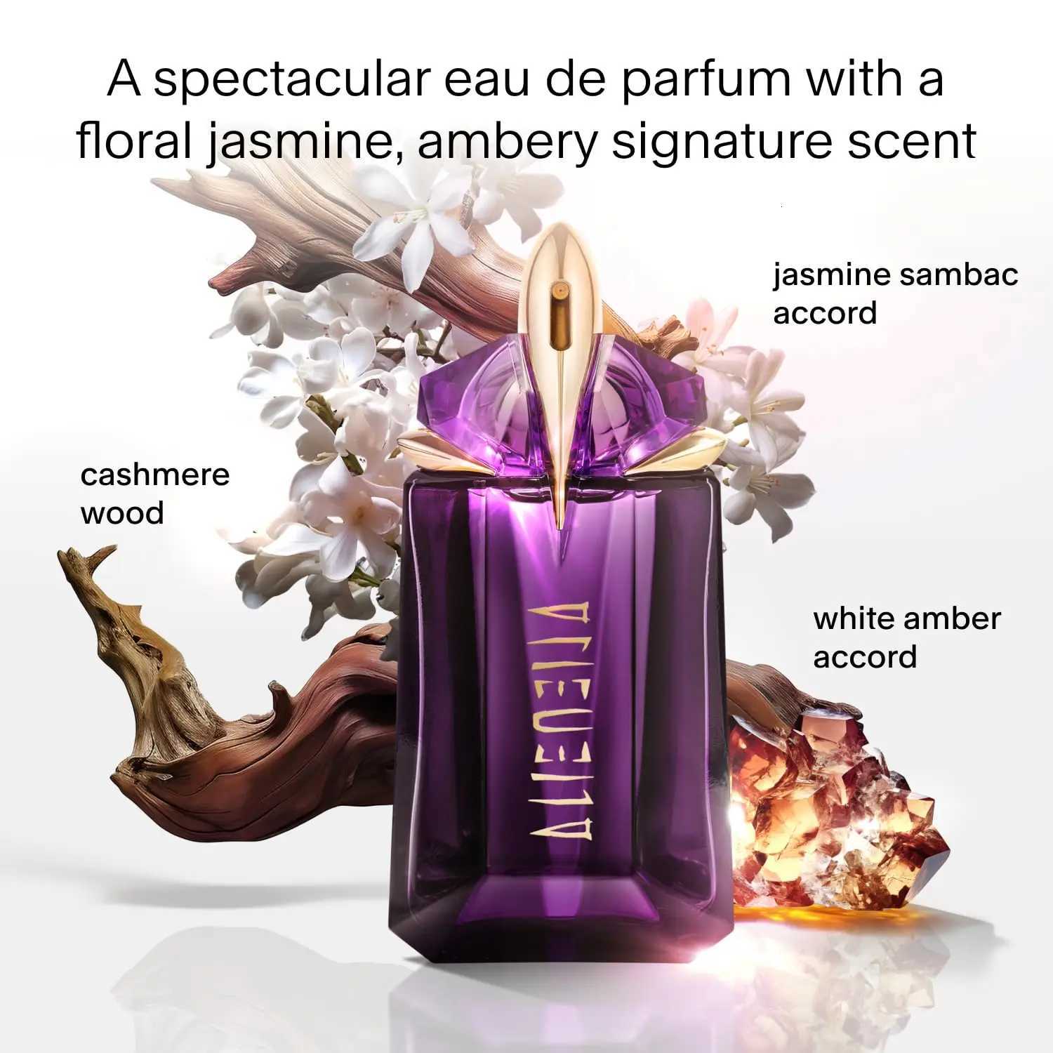 Mugler Alien Eau De Parfum for Women Floral Woody Perfume with Jasmine Wood Amber Long Lasting FragranceT251113