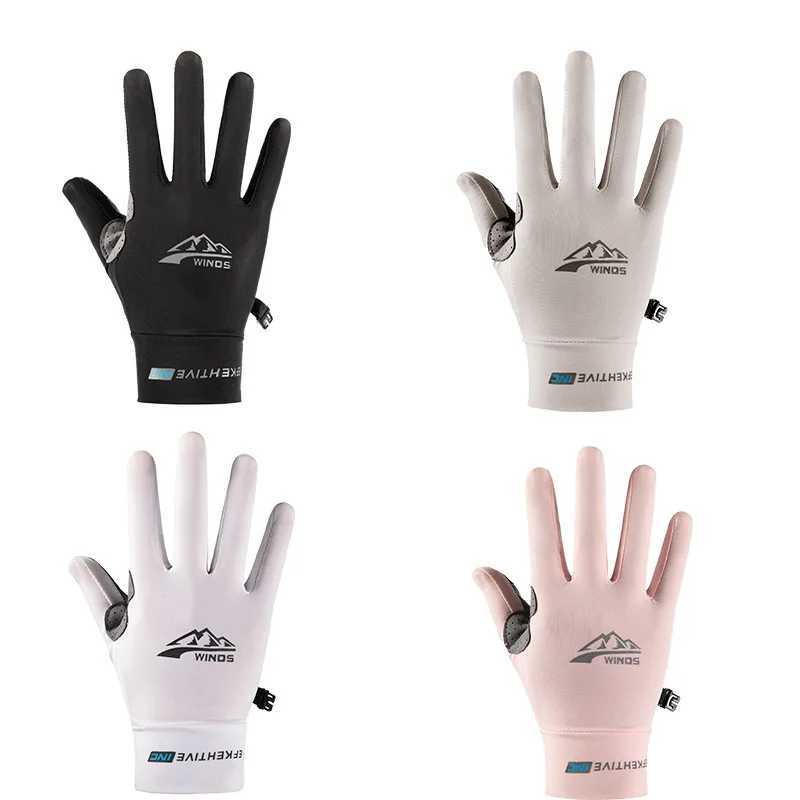 Ice Silk Gloves Mens Summer Thin Outdoor Cycling Driving Anti-skid Sunscreen Fingerless Fishing Gloves Outdoors Kayaking RowingC250412