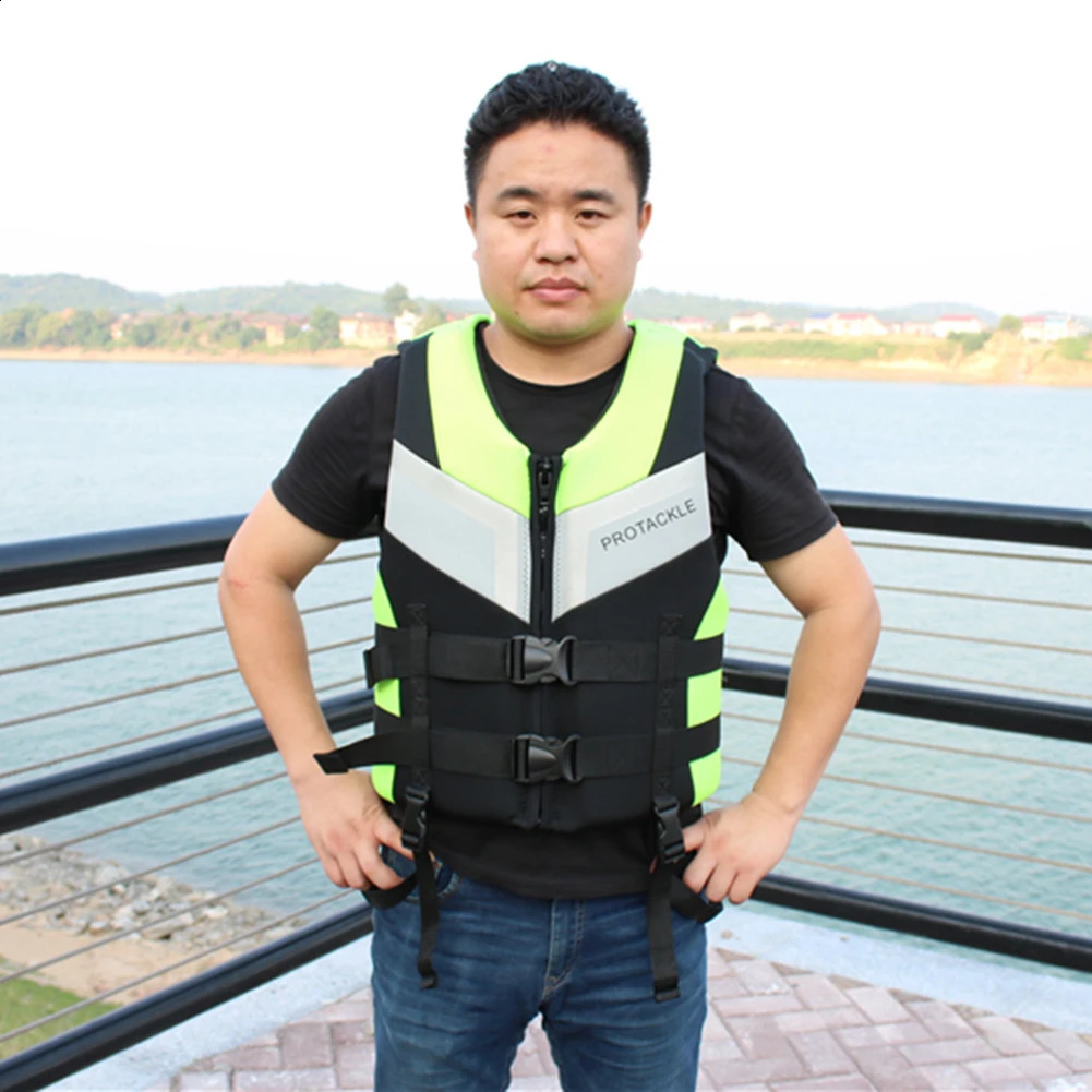 Neoprene Life Jacket Buoyancy Fishing Water Ski Vest Wear-resistant Survival Suit Water Sports Life Jacket For Swimming Fishing 250411