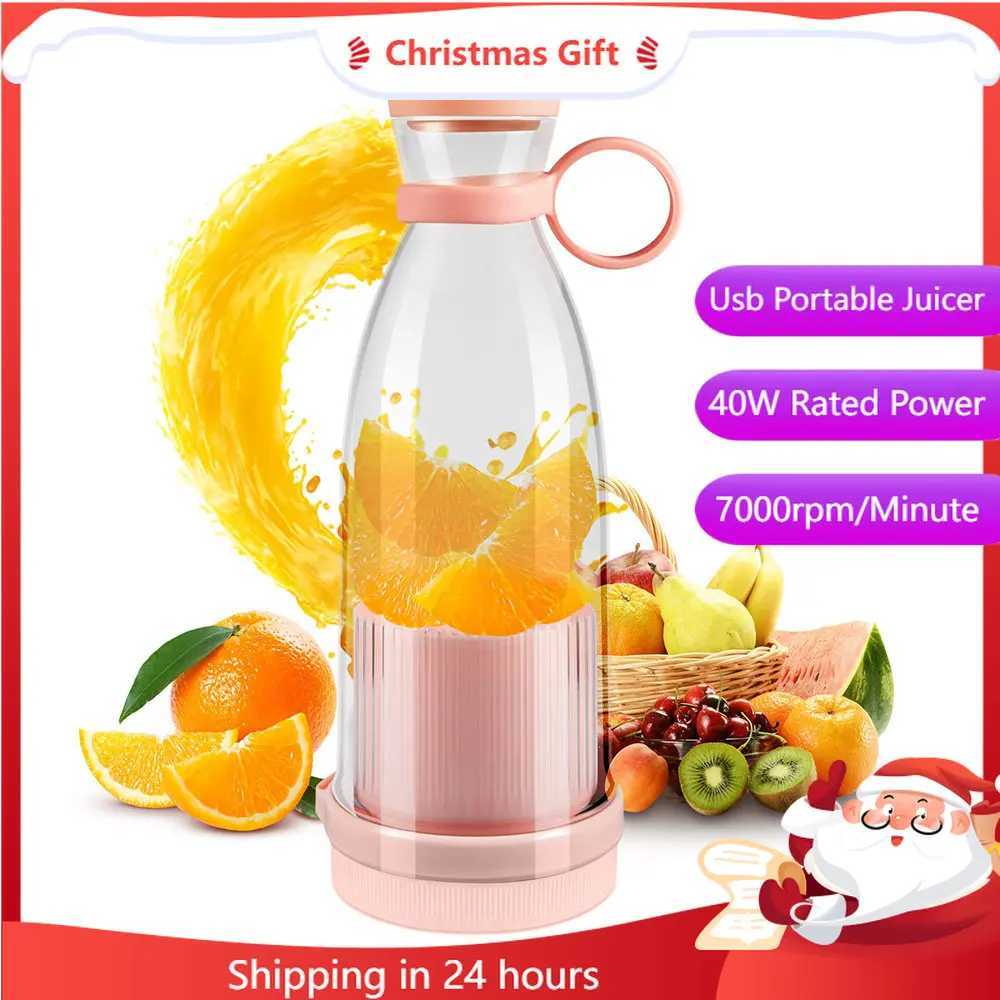 Rechargeable Mixers Fresh Fruit Juicers Blue/Pink Usb Portable Juice Bottle Mini Fast Electric Blender Smoothie Ice Maker C251113