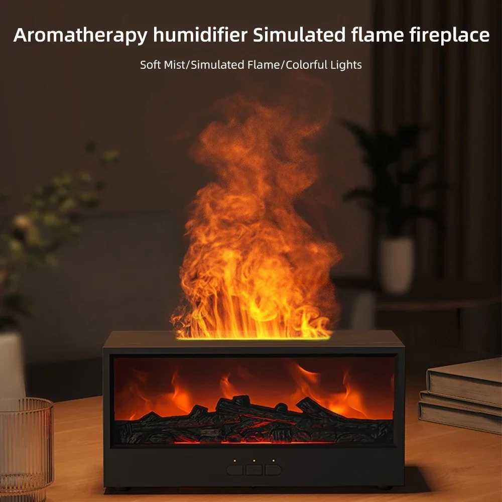 Desktop Fireplace with Atmosphere Light - Portable Simulation Fireplace Heater for Bedroom Home Office Decorations - Creative Y251113as