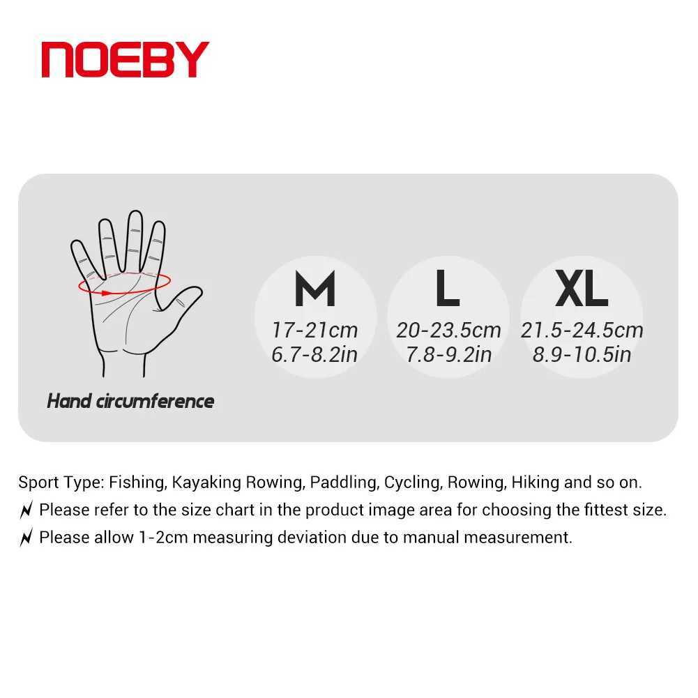 Noeby Fishing Gloves Non-slip Full Finger Outdoor Sun Protection Anti-UV Cycling Running Gloves Men Women TackleC250412