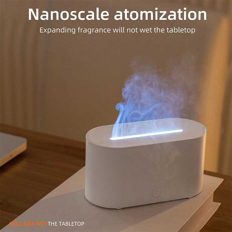 Ultrasonic Flame Humidifier USB Desktop Home Bedroom Essential Oil Atomization Small Large Mist Aroma Diffuser Y251113