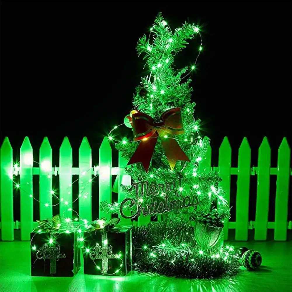 Dimmable 11m/21m Green/Red LED Outdoor solar String Lights Fairy Holiday Christmas Party Garland Solar Garden Waterproof Lights M251113
