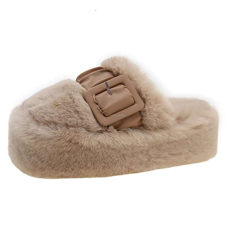 Outdoor Network Red Thick Bottom Bao Head Hair Slippers 2024 New Designer Slippers Korean Fairy Wind With Plush Cotton Shoes