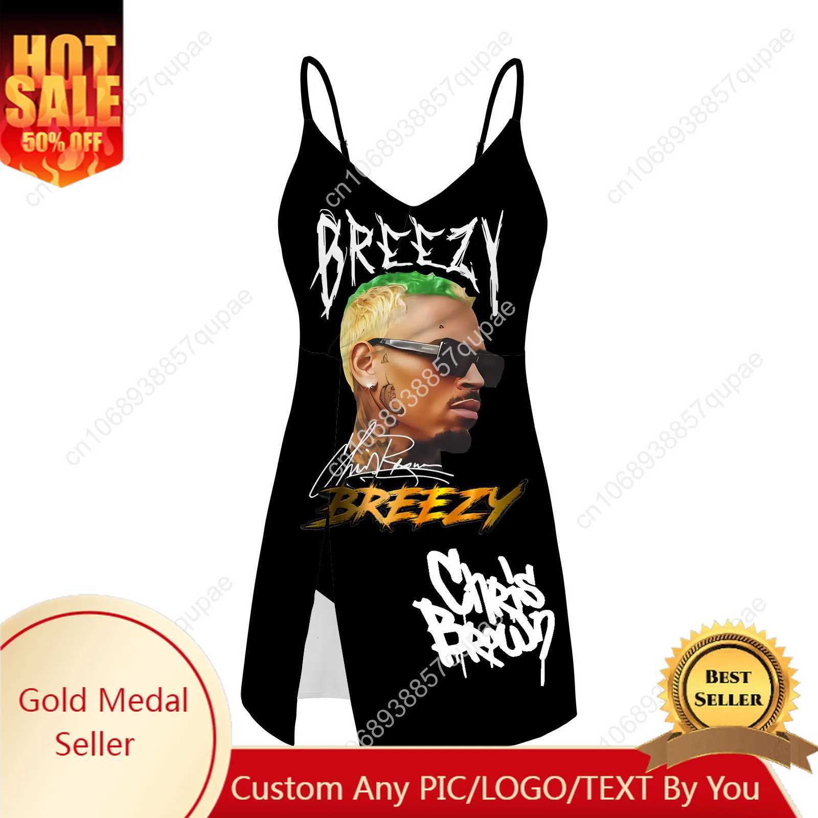 Chris Brown Rapper Sling Dress Swimsuit Womens Bathing Suits Fashion Swimwear Pool Party Beach Bikini Custom Made BeachwearW251113