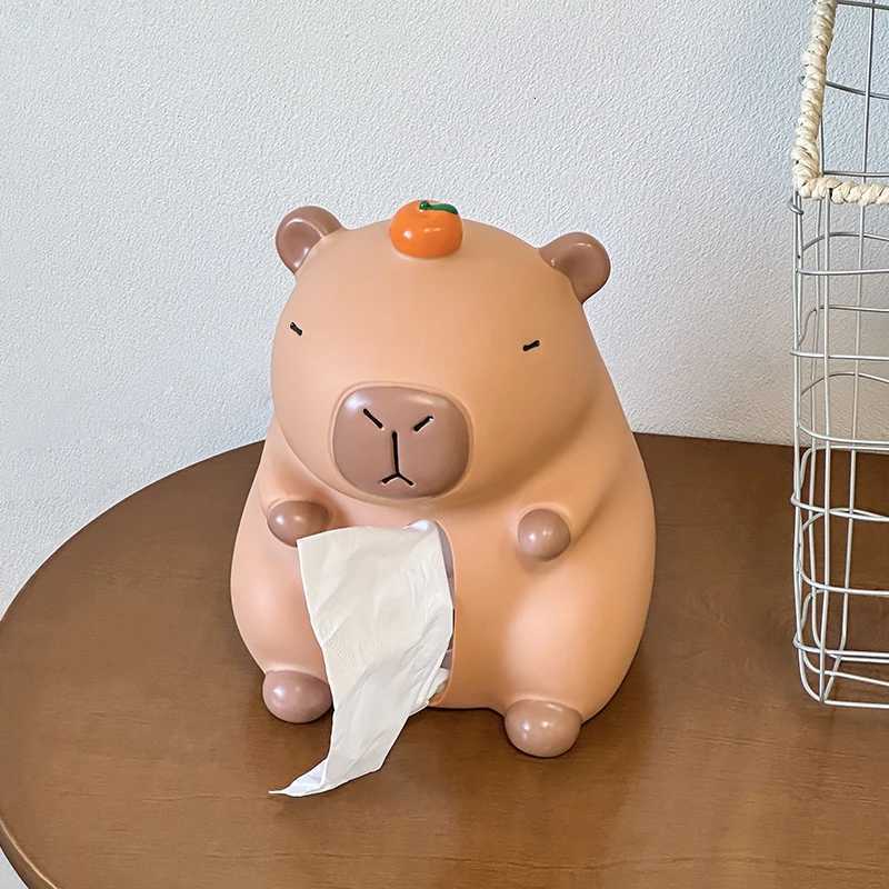 Cartoon Cute Capibala Tissue Box He Living Ro Desktop Paper Box Storage Decoration and Ornaments Y251112