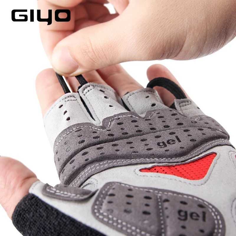 Giyo Cycling Fingerless Gloves Bicycle Half Finger Gel Gloves Lycra Fabric Short Gloves Outdoor Accessories for MTB Road BikeC250412