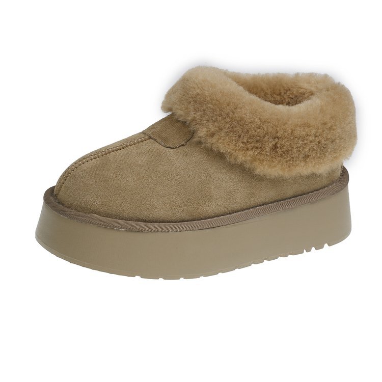 Hot free shipping designer boots for womens snow boots beige brown Snow boots with winter fleece and warm fur integrated outdoor anti slip thick sole