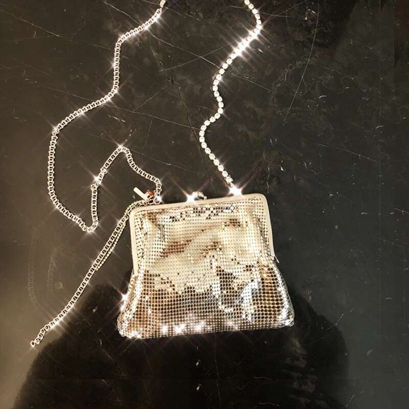 Handbag Women Designer Brand Sequin Female Clip Bucket Pu Leather Crossbody Shoulder Bag