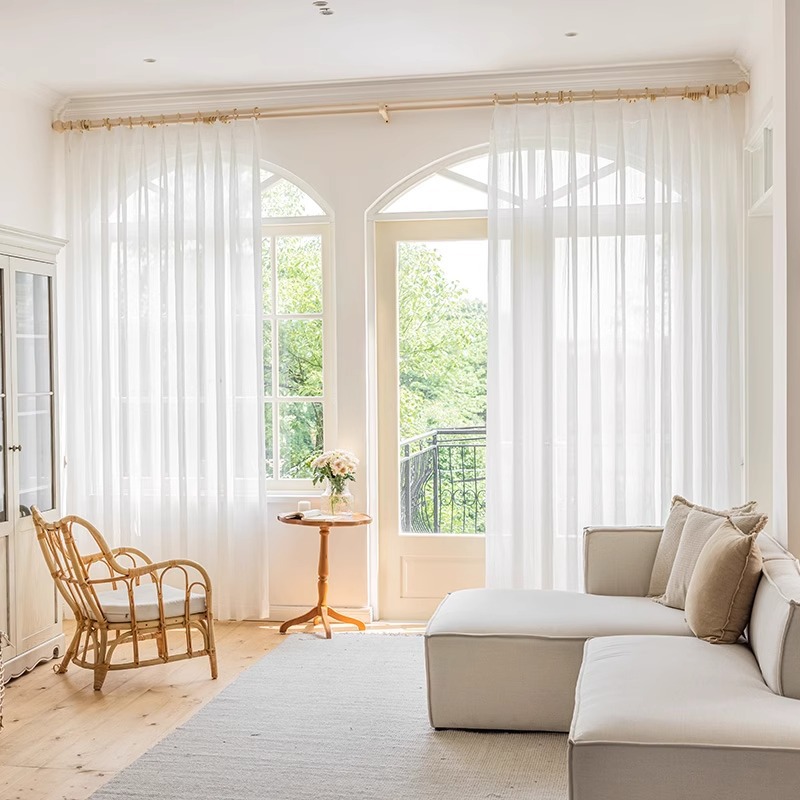 T0364 swallowtail yarn new curtain window screen living room bedroom balcony light-proof ventilation decoration modern simple white yarn curtain