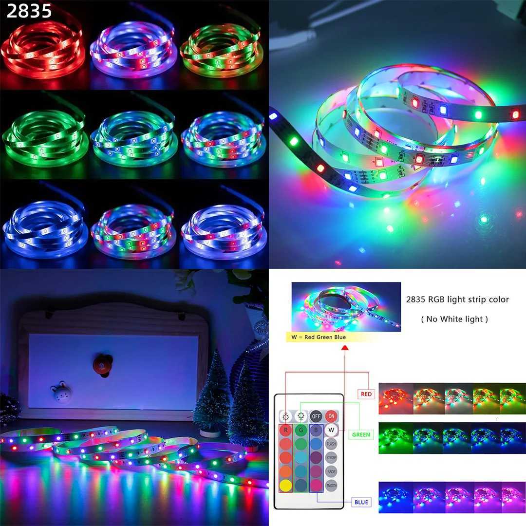 1PC 5V LED Strip Lights with 24-Key IR Control and Battery BoxCuttableSuitable for BedroomTVHalloween and Christmas Party W251112