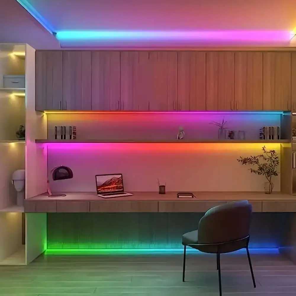 TUYA Neon LED Strip Lights 5V Neon Rope Light 72LEDs/M Silicone with Music Sync RGBIC Dreamcolor Chasing Strip Tape for Room W251112