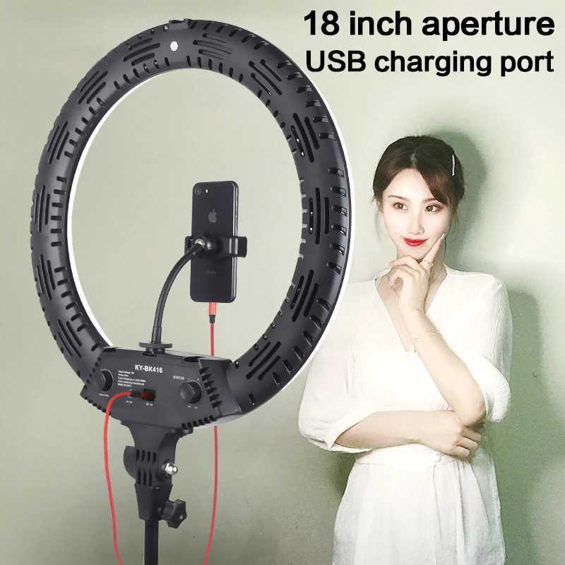 3200-5600K LED Ring Light 416pcs Led Bead 65W 18 inch Photography Lighting LED Ring Lamp for live broadcast Makeup VideoM251113