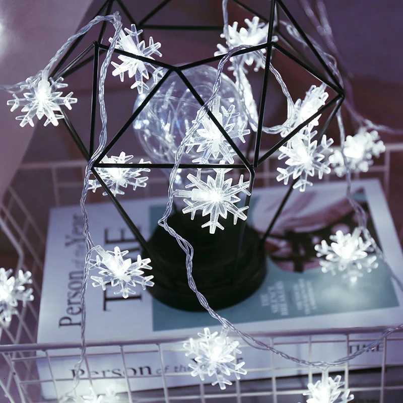 USB/Battrly Snowflake Lights String LED Festoon Light HalloweenTree Light Aesthetic Room Wedding Party Christmas Decor M251113