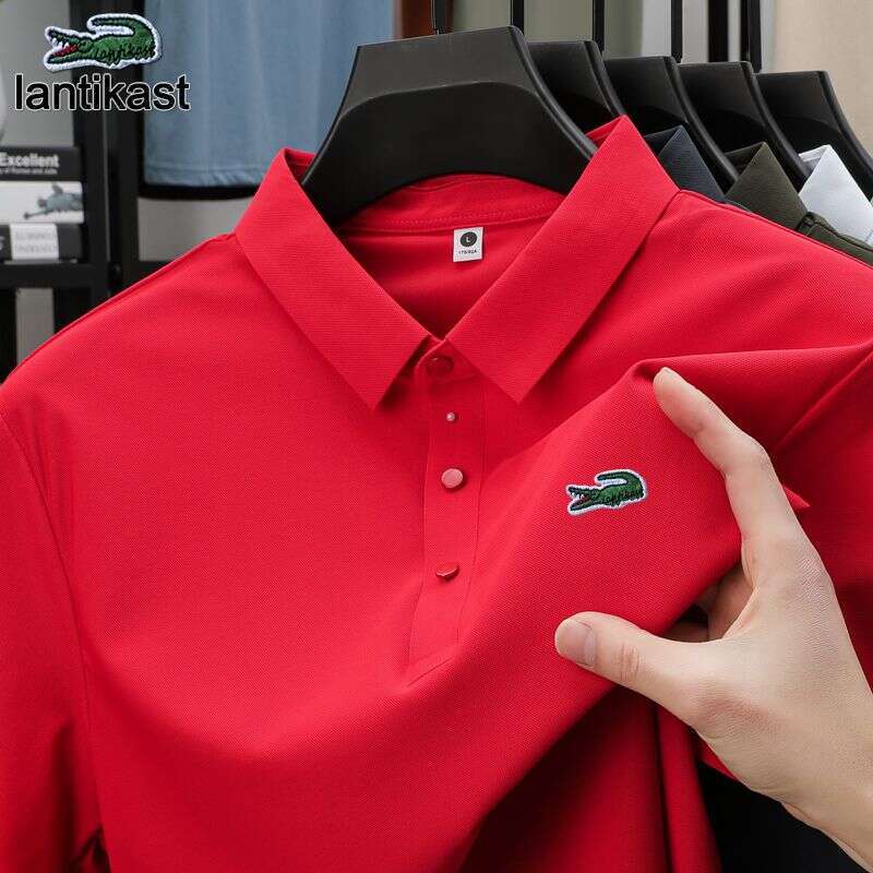 Noble Crocodile Summer Men's Polo Shirt Youth designer hoodie Short Sleeve Turn-down Collar Solid Color Business Casual T-shirt Ice Silk Top
