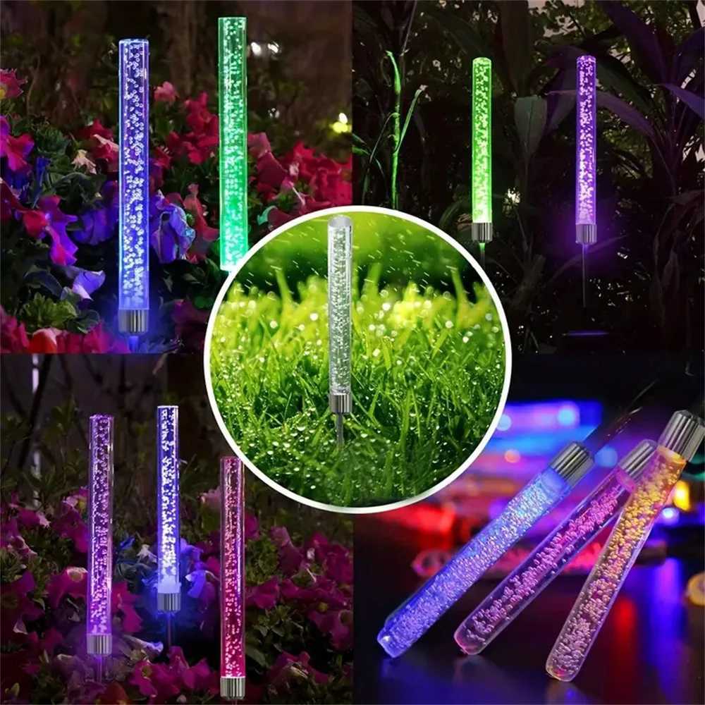 1/2/4PC Solar Reed Lamp Bubble Stick RGB Colorful Acrylic Courtyard Park Scenic Area Lawn Garden Insertion Landscape Lamp M251113