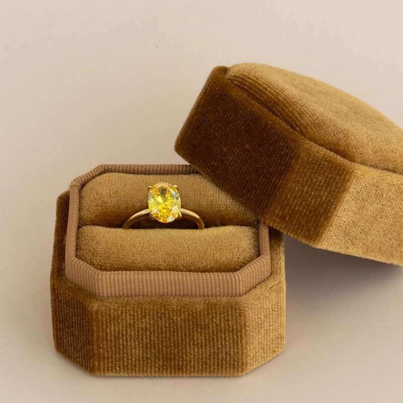 GRA Dazzling Lemon Yellow Round Zircon Rings for Women Gift Real 925 Sterling Silver 18K Gold Color Best Quality Fine Jewelry