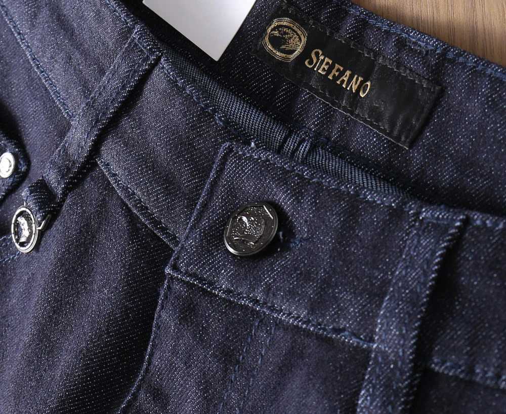 BLLIYOSS Men Jeans Thin Cotton 2025 Autumn winter New Casual Embroidery comfortable Fashion Eagle Head size30-40 Pants Old money M251113