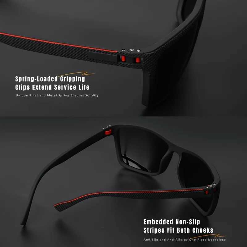 2025 New Square Frame Polarized Sunglasses High-Quty Spring Hinges Multicolor Coated Lenses for Vacation Driving Fishing UV PC250412