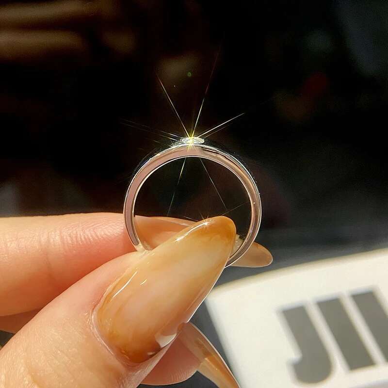 GRA Simple Certified Pure Moissanite Diamond Engagement Rings For Men Gift Real 925 Sterling Silver Top Quality Fine Jewelry