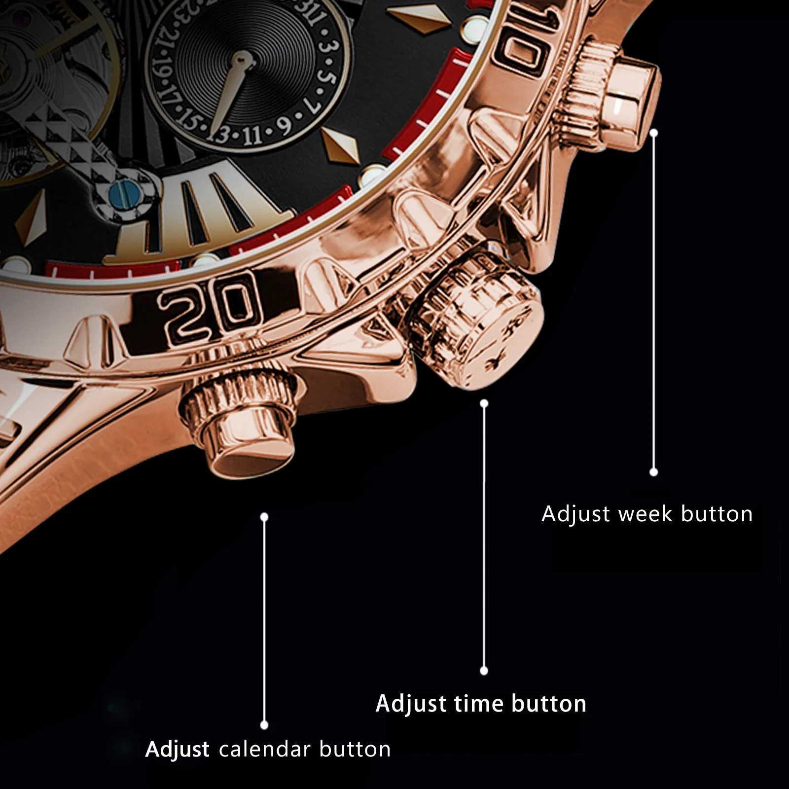 POEDAGAR Luxury Automatic Wristwatch Waterproof Luminous Date Week Leather Men Watch Tourbillon Mechanical Fashion Mens Watches L251113