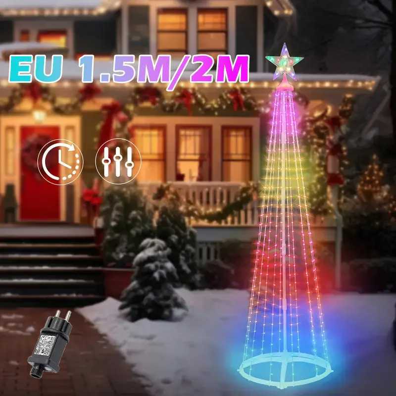 LED Christmas Tree Light String Waterfall Star Lights Outdoor Multicolor for Garden Yard Wedding Party Christmas Tree Top Decor M251113