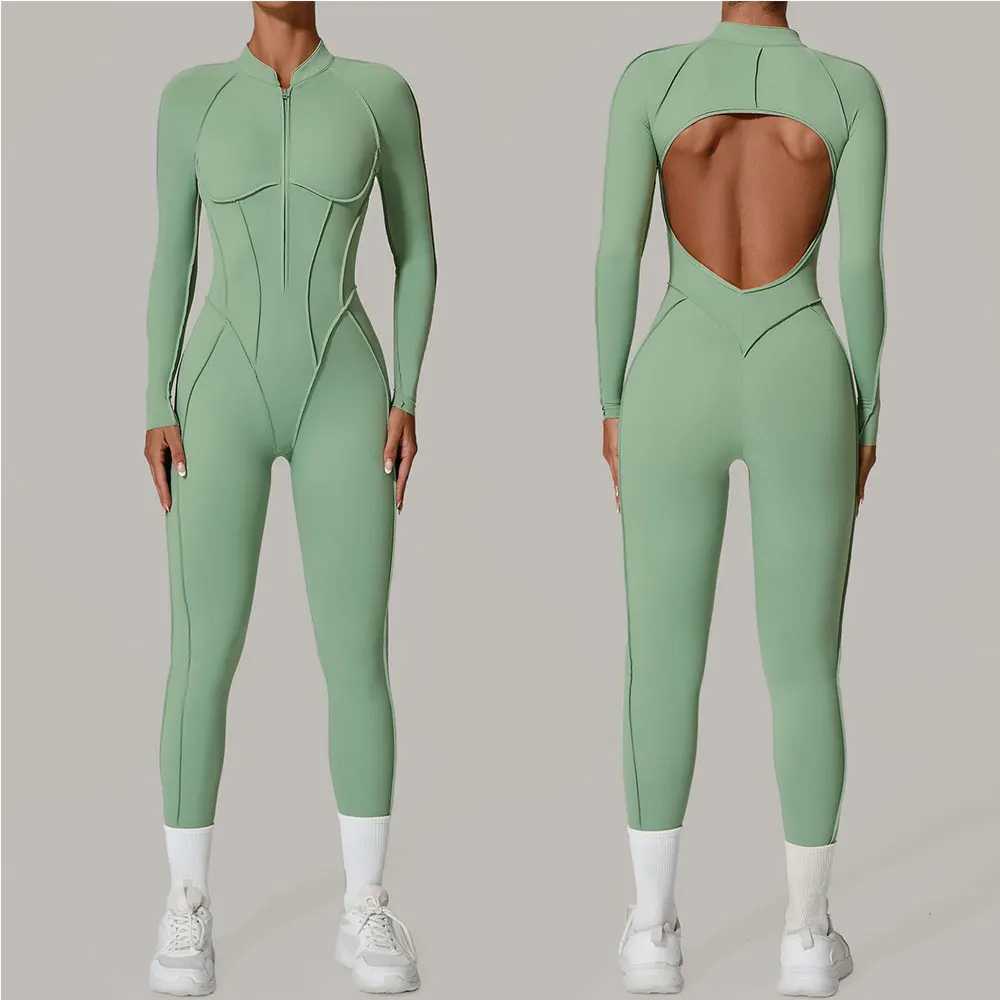 Yoga Suit Gym Set Women Training Sportswear Fitness Long Sleeved Sports Jumpsuit Women Push Up Female Workout Clothes Bodysuits J251112
