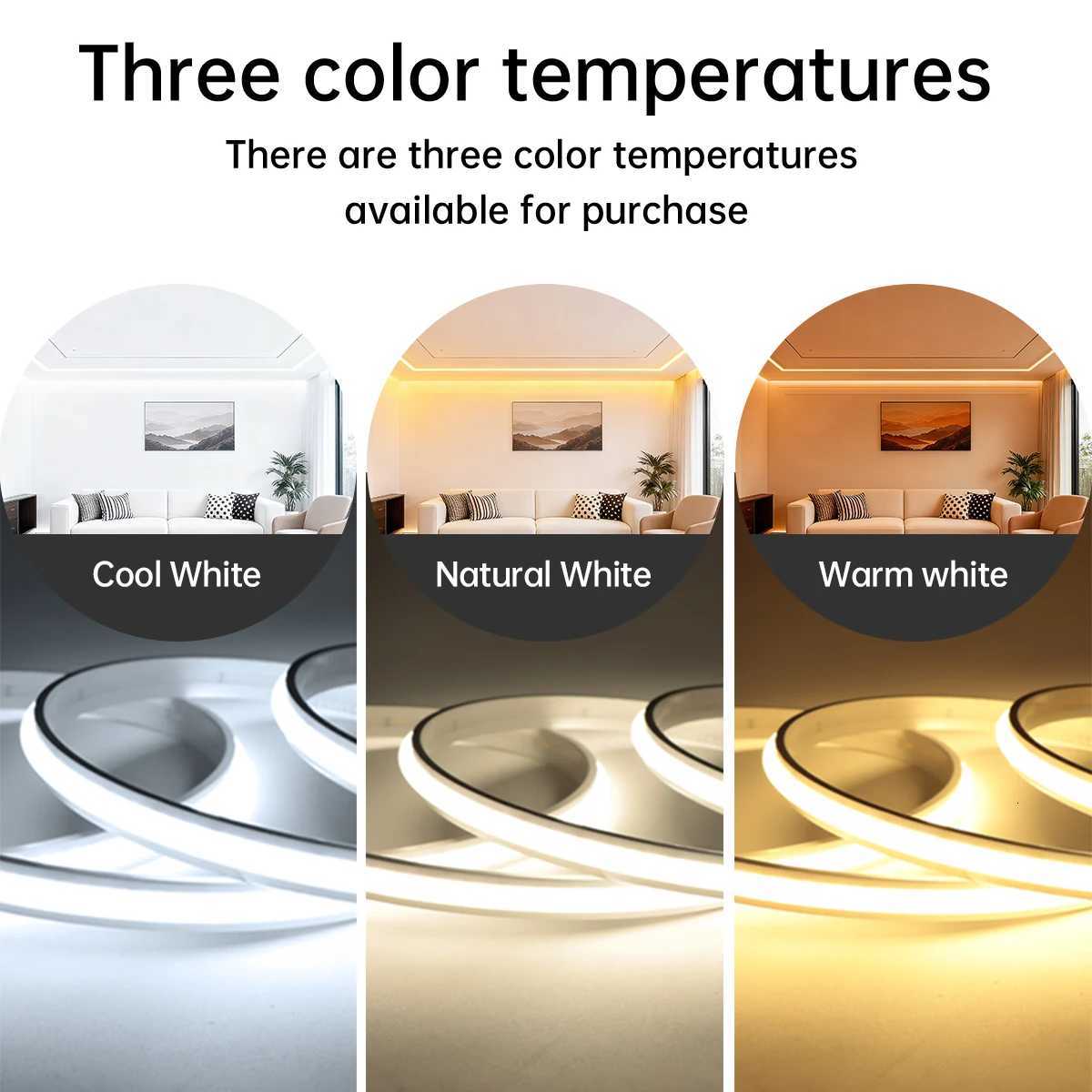 2m 3m 5m 10m Silica Gel Smart LED Strip Light 24V Self-Adhesive Tuya App Control WiFi Neon Lamp Ribbon Work With Alexa Lighting W251112