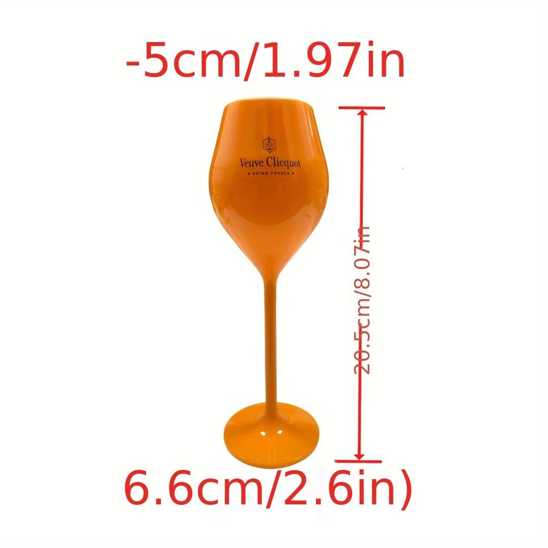 2pcsset 130ML43oz orange pink thickening Vintage plastic champagne wine glasses flutes cups goblets 251113