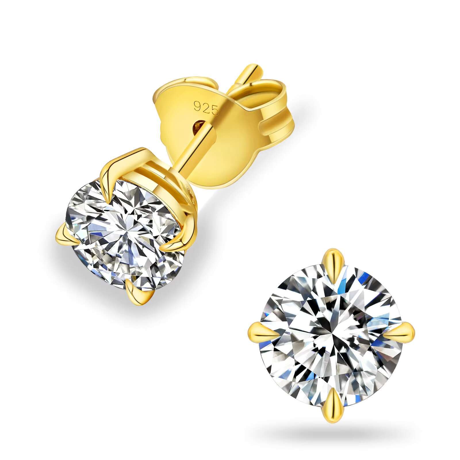 0.2/0.3/0.5/1/2 Carat 4-Prong Setting Excellent VVS1 Moissanite Earrings