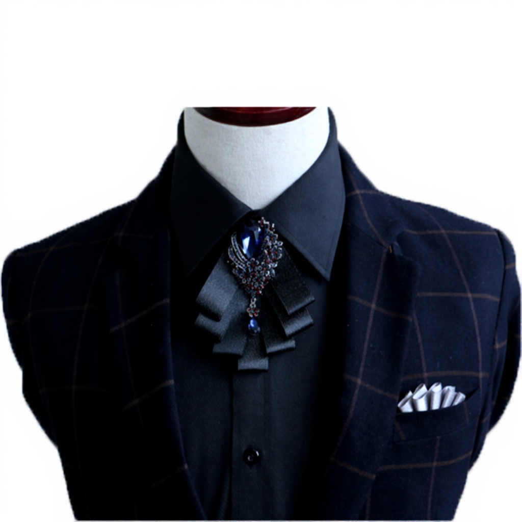Neck Tie Set Superior Quality Formal Wear Diamond Bow Tide Men Wedding Groom Collar