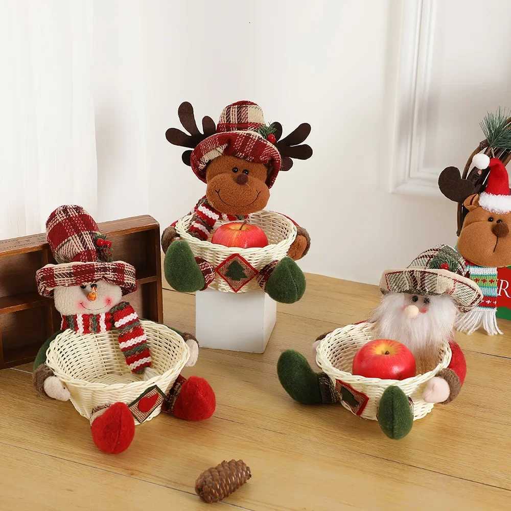Christmas Christmas Candy Basket Decoration Desktop Table Centerpiece for Holiday Party Home Decor Festive Gift Filling Fruit Holder Y251113