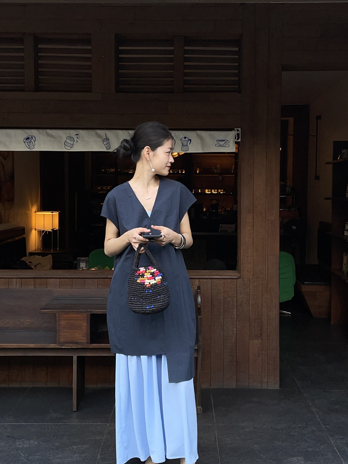 XN16 Simple sleeve loose versatile skirt Korean style niche design