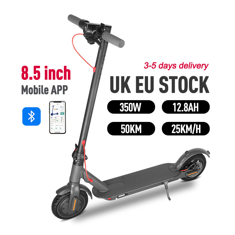 EU UK Stock MK083 Aluminum Alloy 8.5-inch 19 MPH Max Speed, 8.5''Honeycomb Solid Tires, 350W Motor, 12 Miles Range,Adjustable Speed Foldable