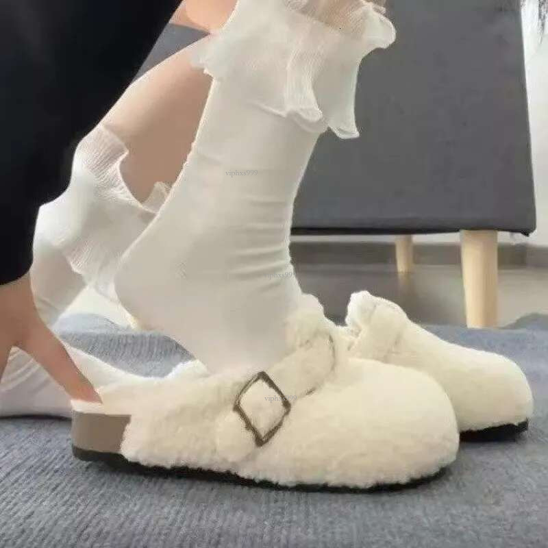 New Free Shipping Designer Shoes Thick Soled Hairy For Women's Autumn And Winter Wear 2025 Item High End Sense Boken Veet Warm Slippers With A Co