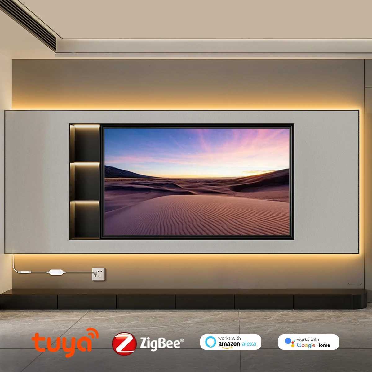 ZigBee 30 Wifi COB LED Strip Smart Tuya 5V USB Light Neon LED Tape With Dimmable Dimmer LED Controller Alexa Lamp Cabinet Decor W251112