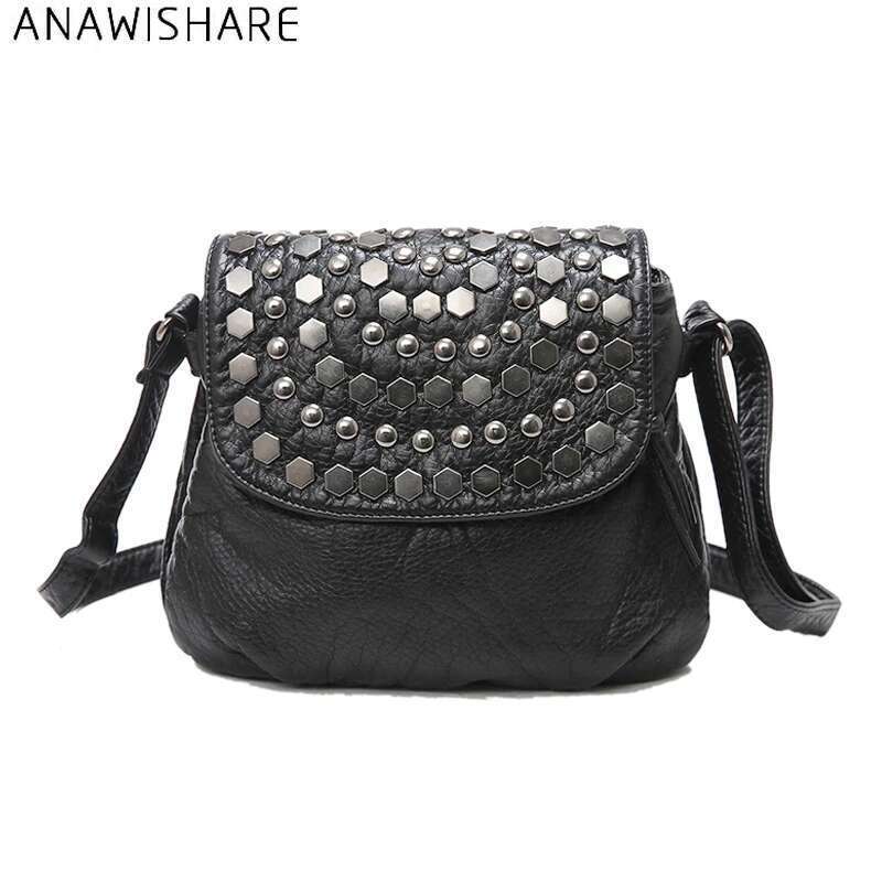 ANAARE Rivet Crossbody For Messenger Bag Small Leather Shoulder Bags Women Handbags Bolsa Feminina Bolsos Mujer