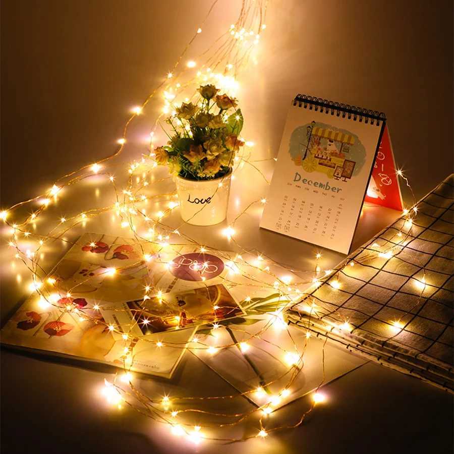 New 100/200LED Copper Wire Tree Vine Waterfall String Lights DIY Christmas Garland Fairy Lights for Party Wedding Holiday Decor M251113