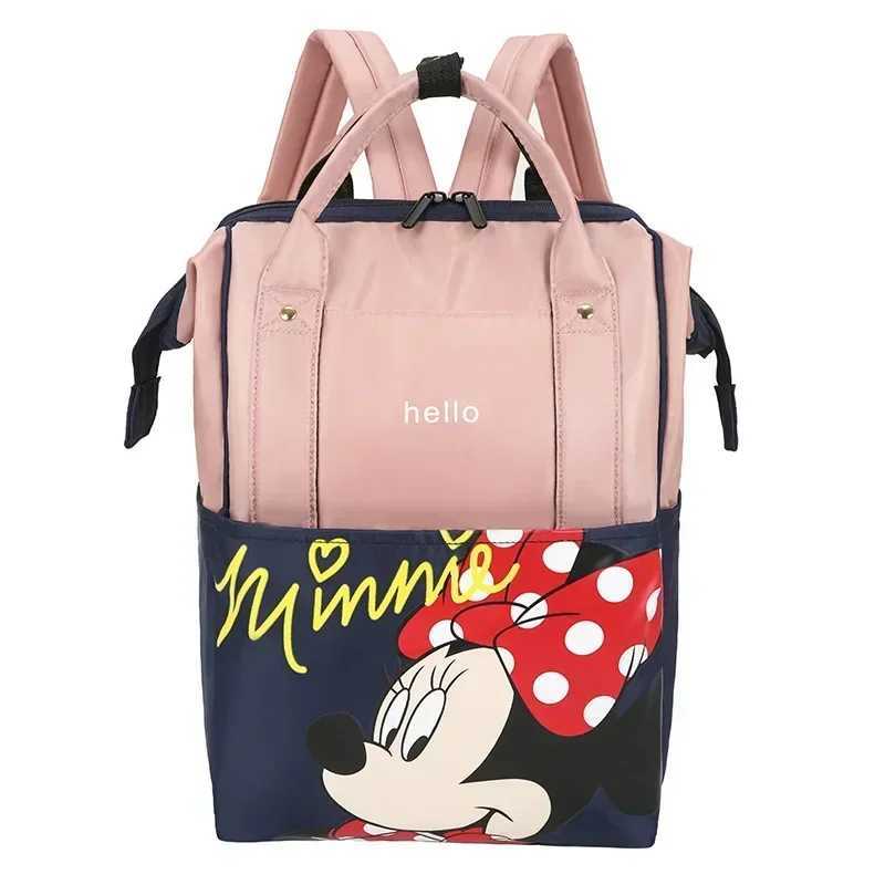 Disney Mickey Mouse Mommy Diaper Bag Multifunctional Backpack Color Contrast Mother Baby Bag Minnie Girl Boy Schoolbag HandbagXJ250412
