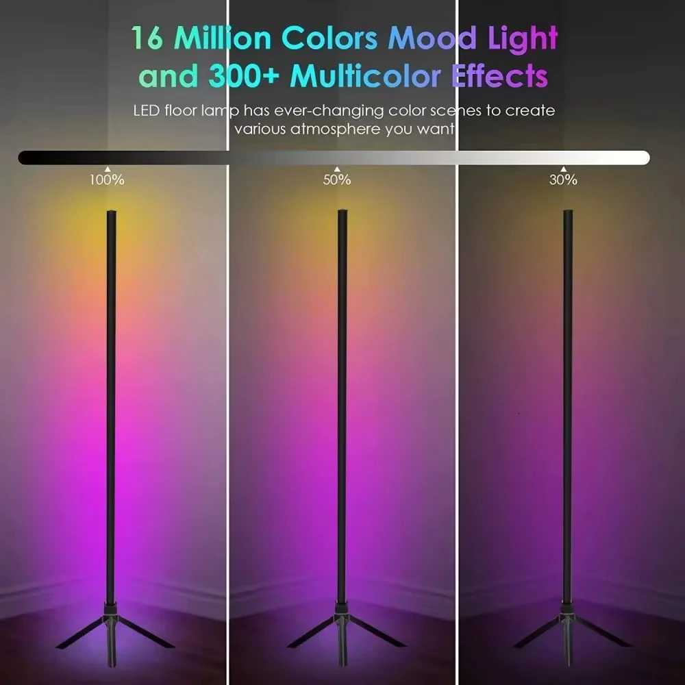 RGB LED Floor atmosphere light dimmable controlled Smart APP Standing indoor corner standing USB Power RGB LED Decor Dimmable W251112